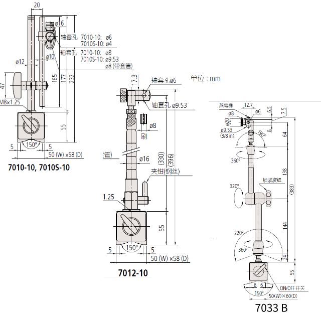 三豐7系列 — 磁性臺(tái)架