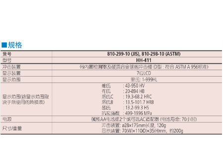 三豐HH-411 810 系列 — 便攜式里氏硬度計(jì)